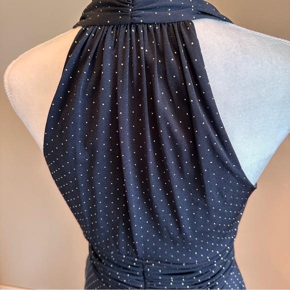 Evan Picone Black and Gold Halter Dress Size 4 - Picture 7 of 10